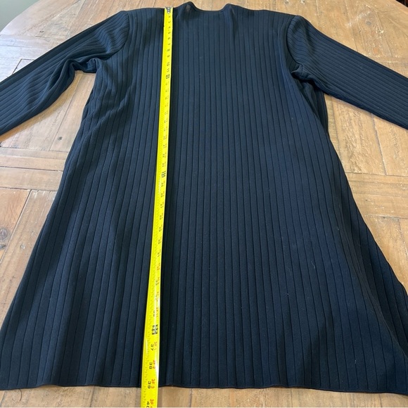 Misook Textured Black Duster Jacket 1X Vintage Cardigan 90’s Open Front Casual - Picture 7 of 11